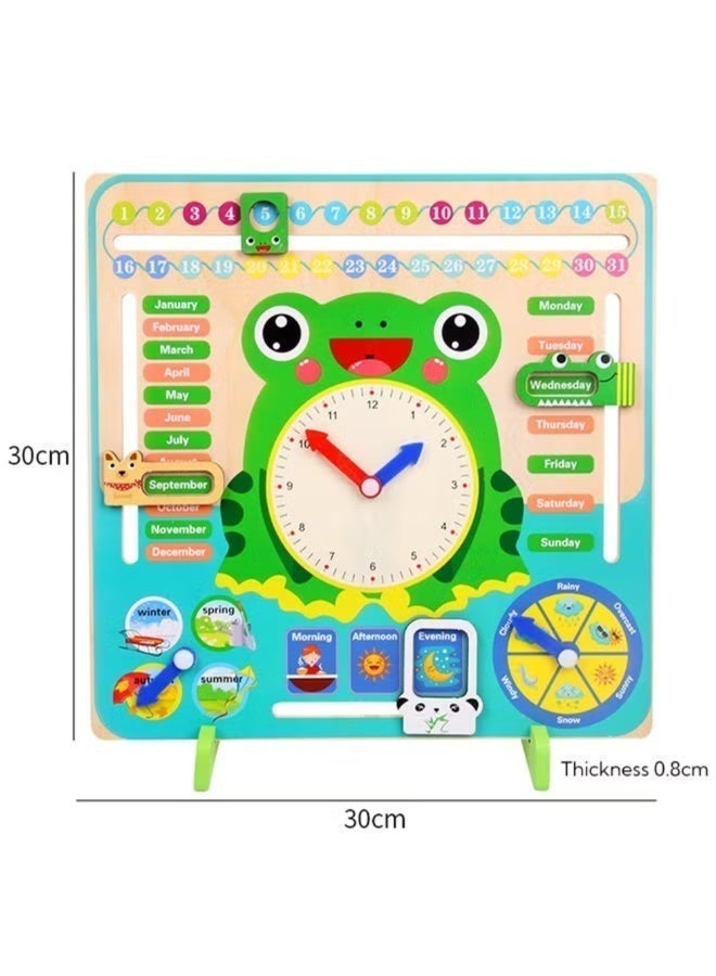 Twisoo Montessori Wooden Calendar Clock Board for .Kids – Multi-Functional Cognitive Learning Toy with Time, Date, Weather, Seasons & Months for Early Education and Brain Development (Boys & Girls) - Image 2